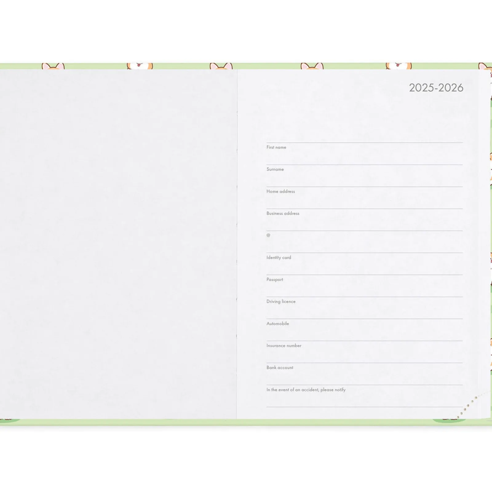 Legami Agenda 16 Meses 25-26 Médio - Corgi Azul