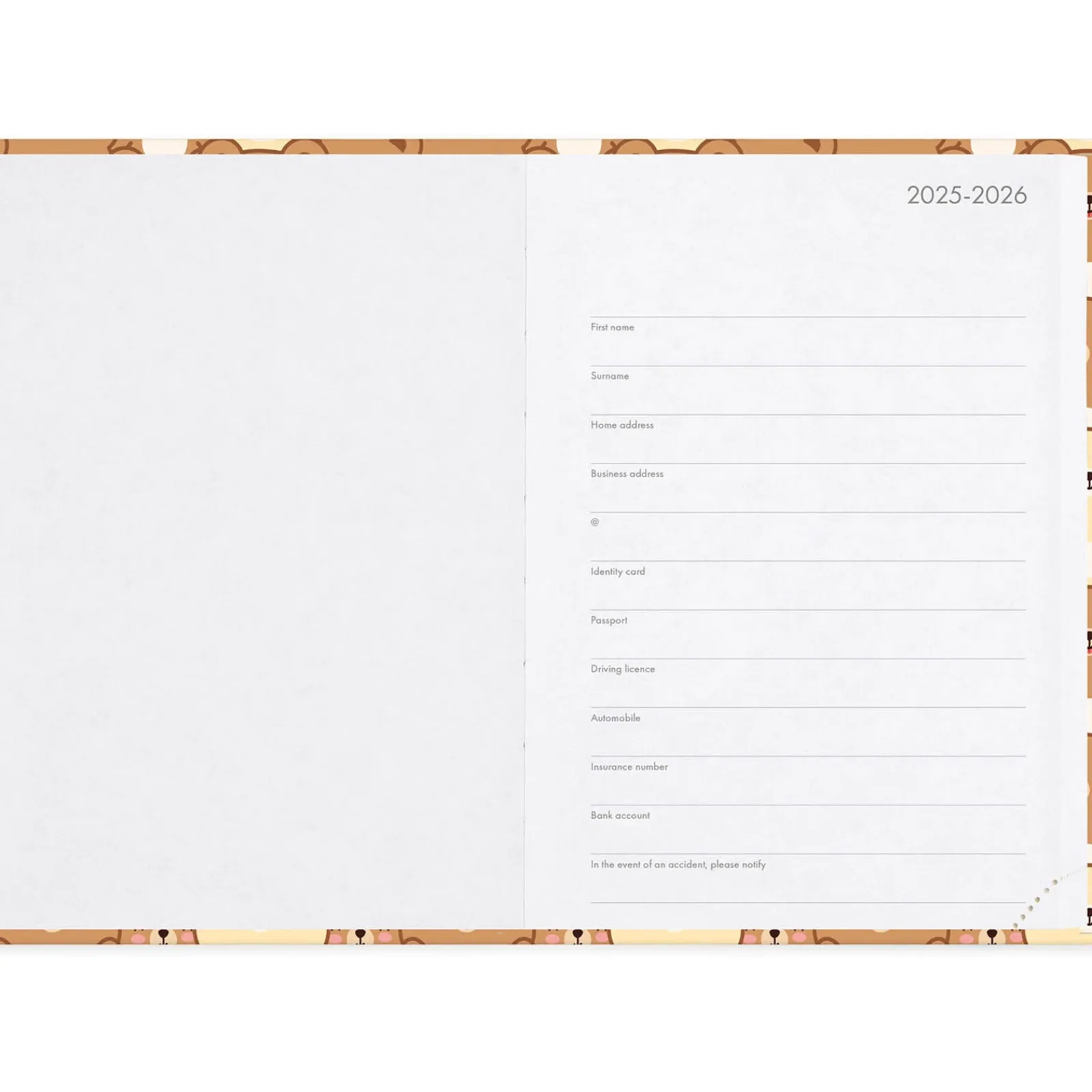 New Legami Agenda 16 Meses 25-26 Médio - Urso