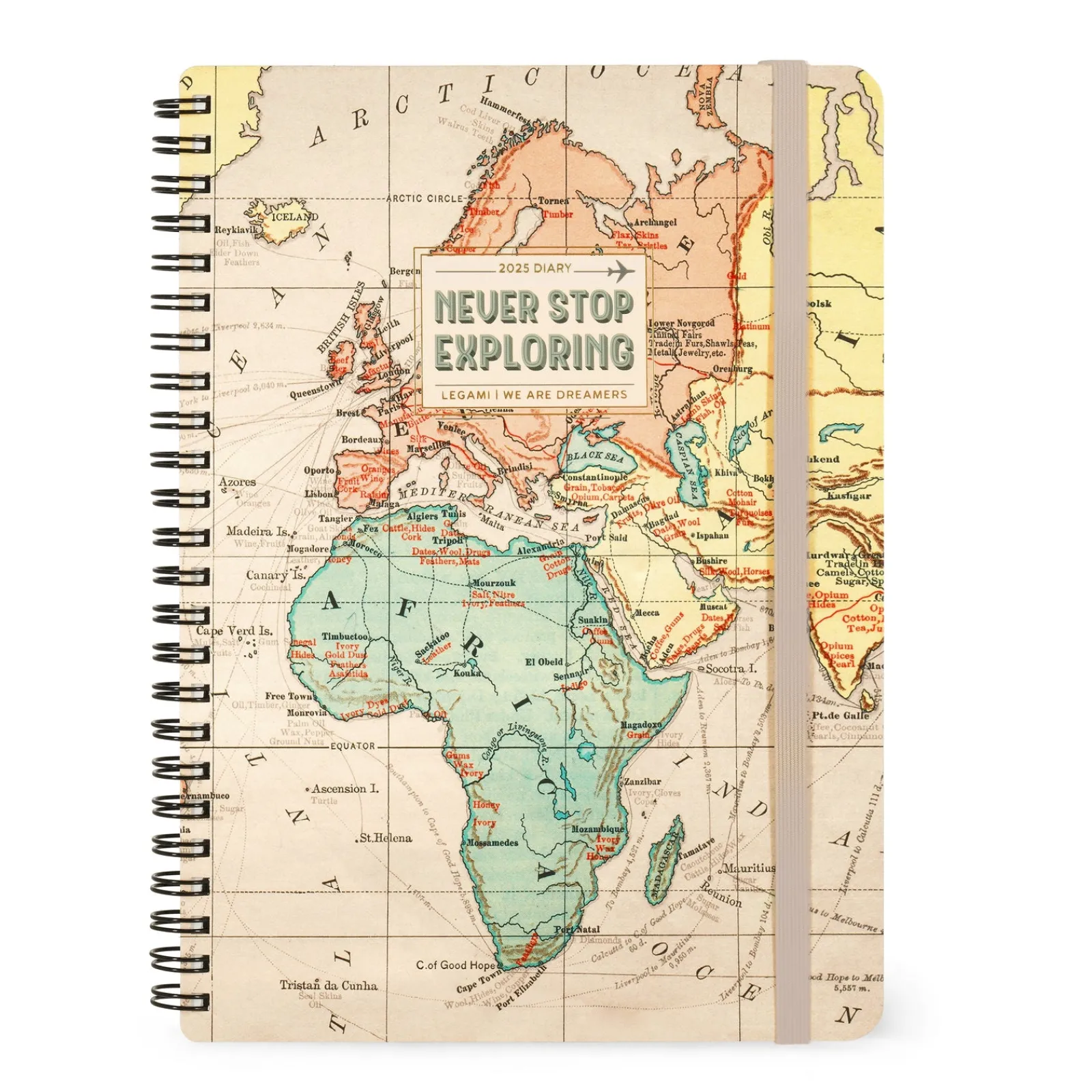 New Legami Agenda 2025 Semanal Grande Espiral - Travel