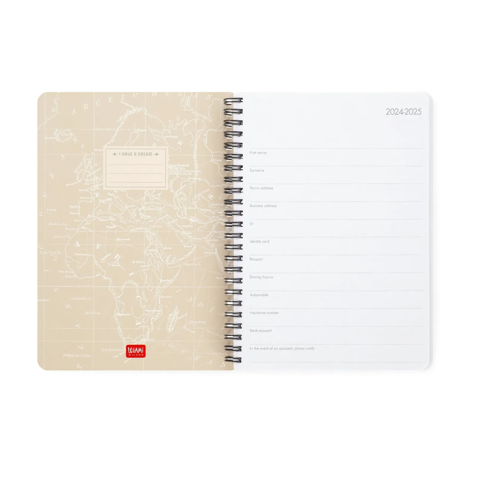 New Legami Agenda 2025 Semanal Grande Espiral - Travel