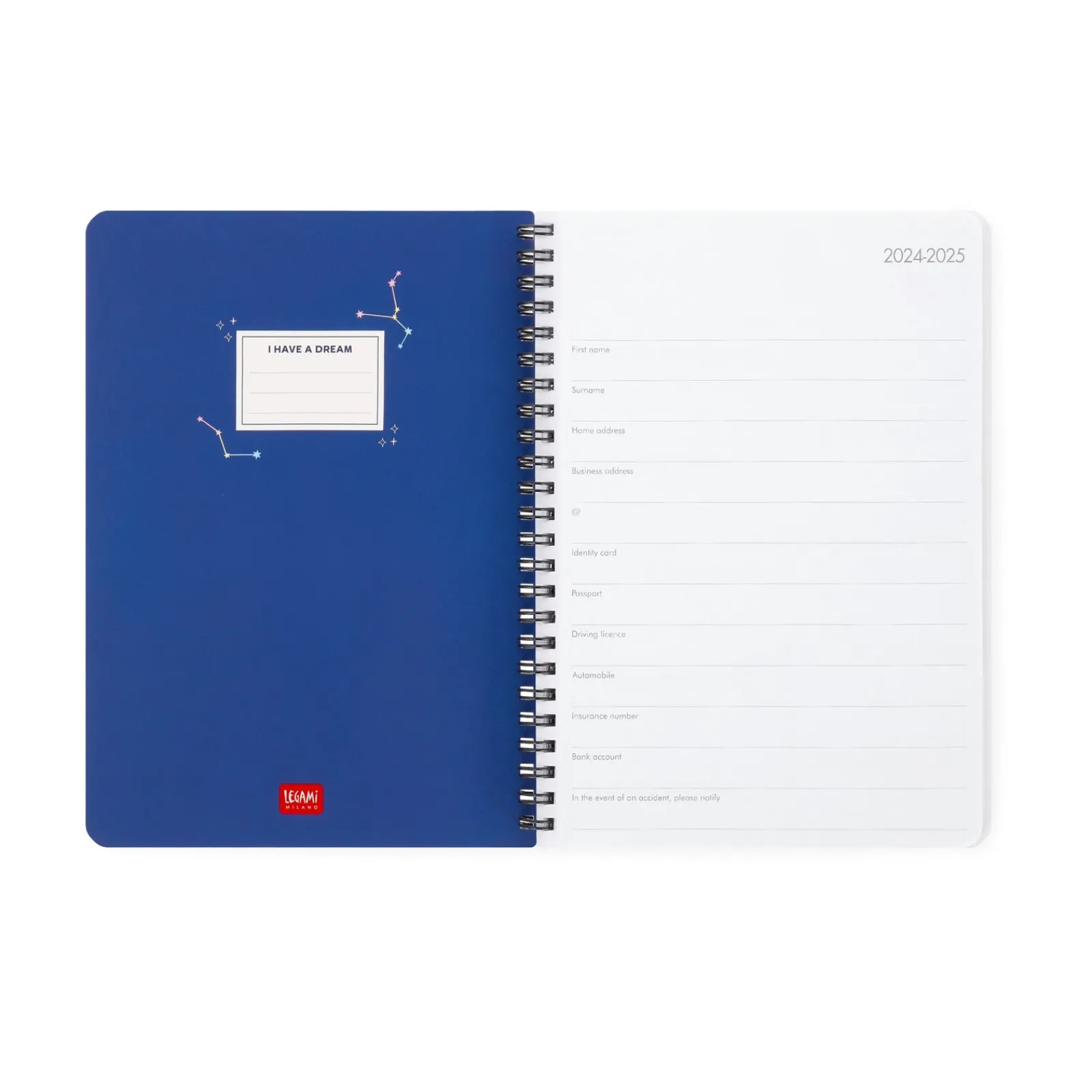 Hot Legami Agenda 24/25 Semanal Média Espiral - Stars