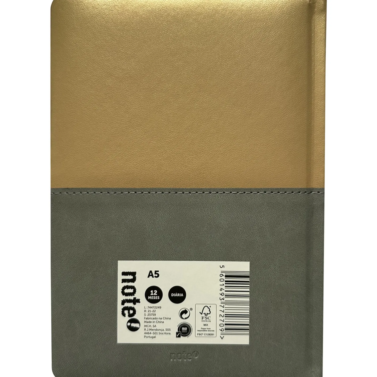 Note! Agenda A5 Bicolor Metalizada (artigo sortido)