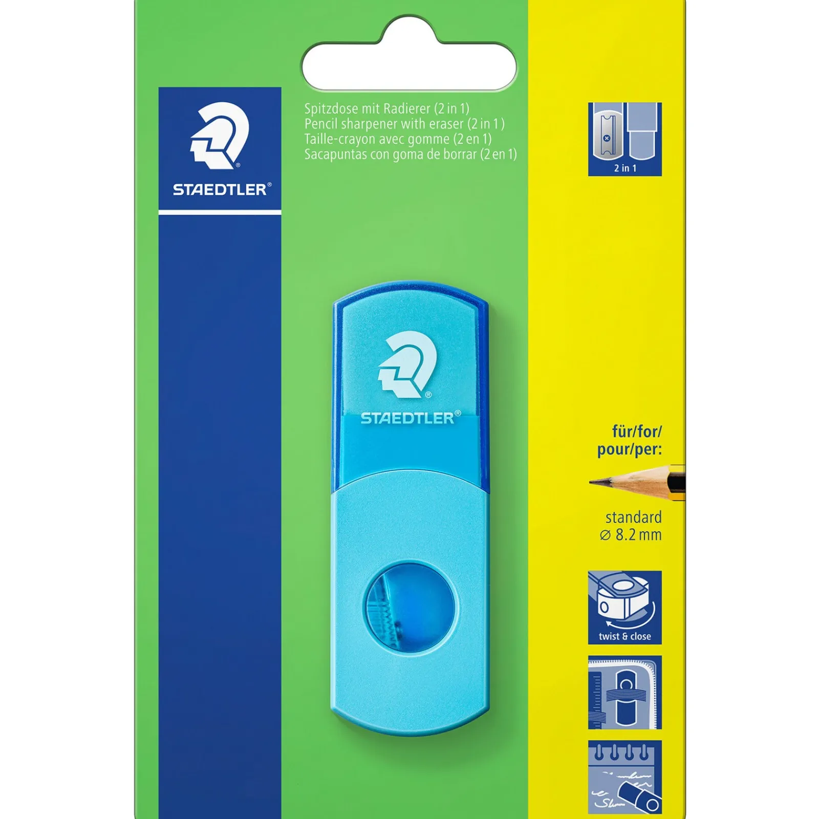 Staedtler Apara Lápis Com Depósito+Borracha 2Em1 Azul