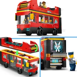 New Lego-City Autocarro Turístico Vermelho de 2 Pisos