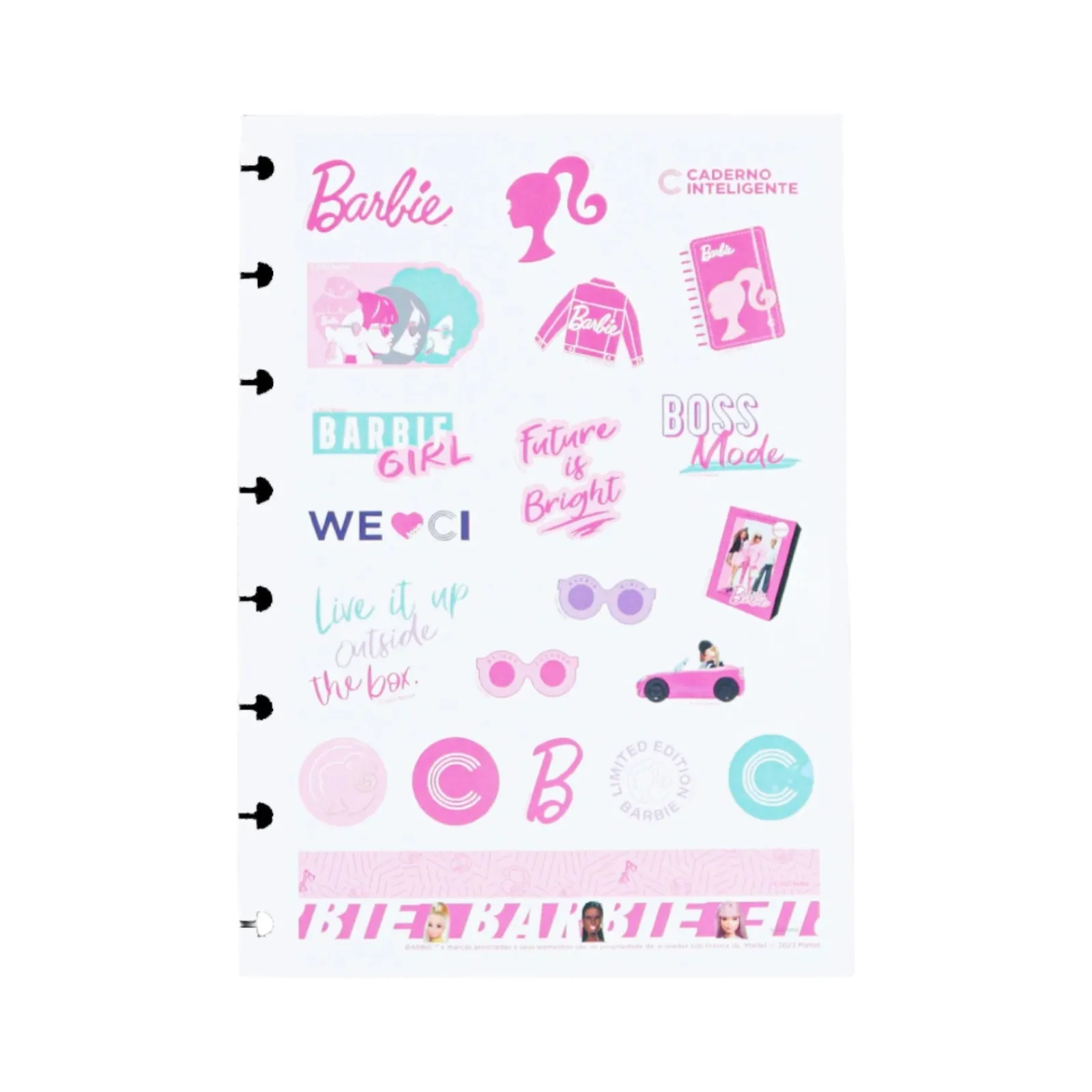 Caderno Inteligente Autocolantes Folha A5 Barbie