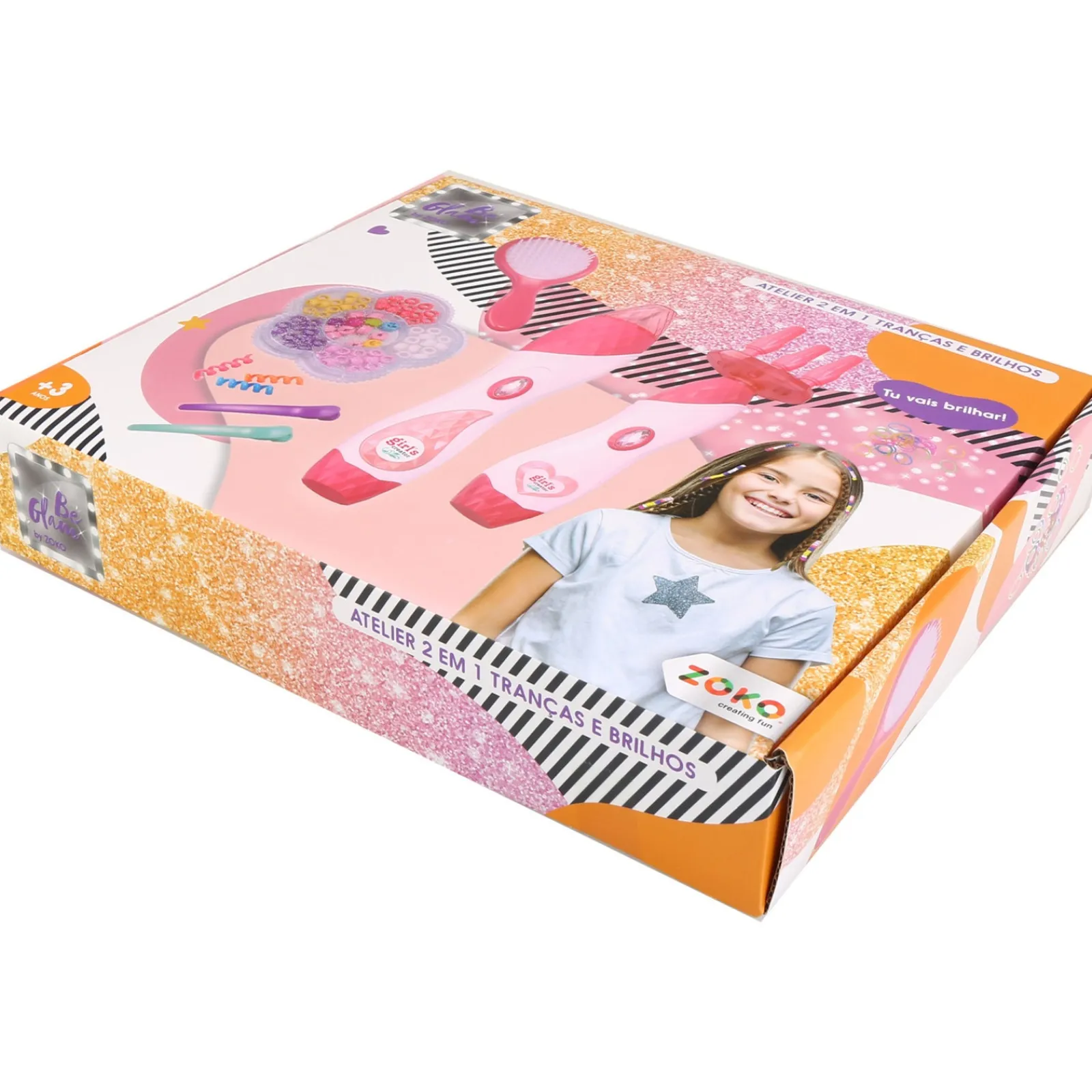 Zoko-Be Glam Be-Glam-2 Em 1 Tranças e Brilhos De Cabelo