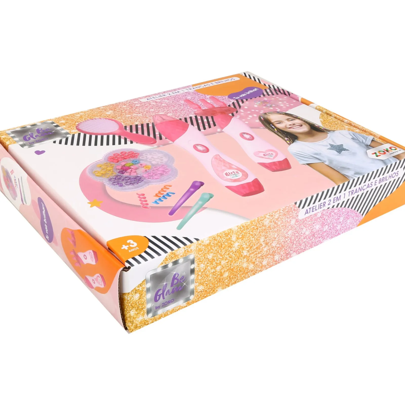 Zoko-Be Glam Be-Glam-2 Em 1 Tranças e Brilhos De Cabelo