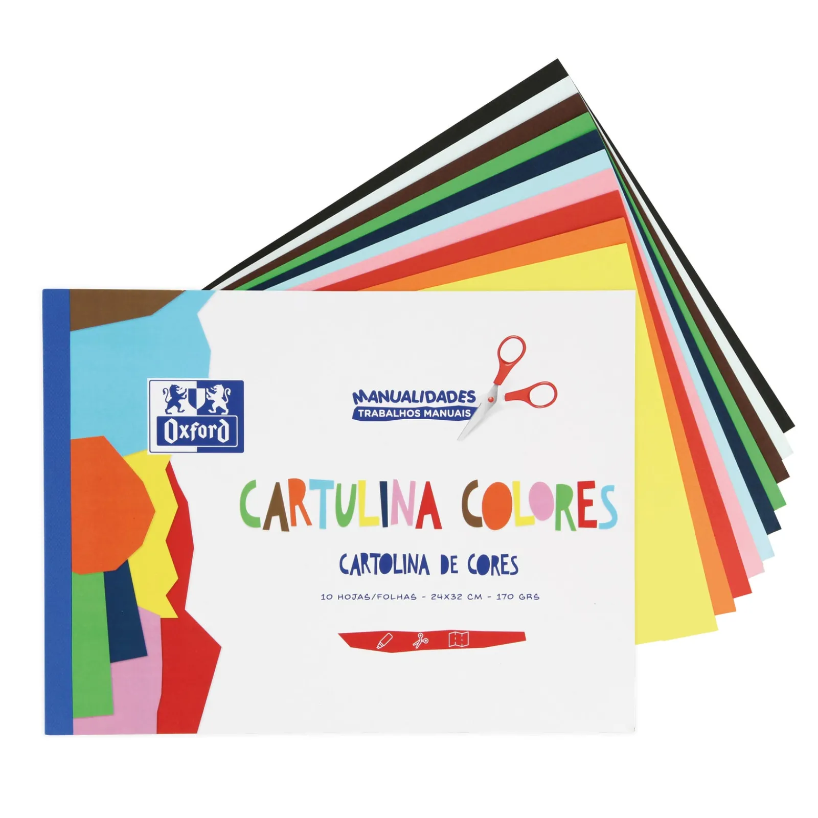 Oxford Bloco Cartolina A4 10 Folhas 180G Sortido