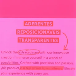 Note! Bloco de Notas Aderente 7.5 x 7.5cm Transparente Rosa