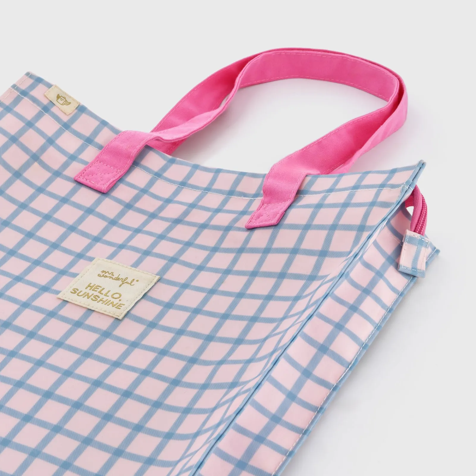 Sale Mr. Wonderful Bolsa Quadrados Azul Rosa - Hello Sunshine