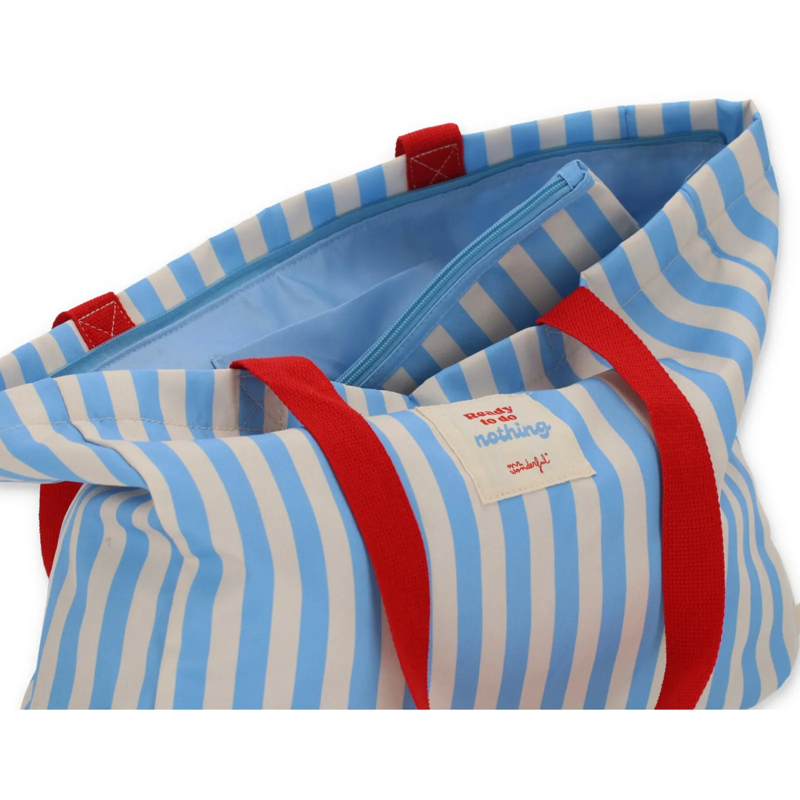 Clearance Mr Wonderfull Bolsa Risca Azul Branca - Red To Go