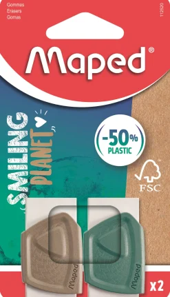 Maped Borracha Precision Wood Smiling Planet 2 Unidades