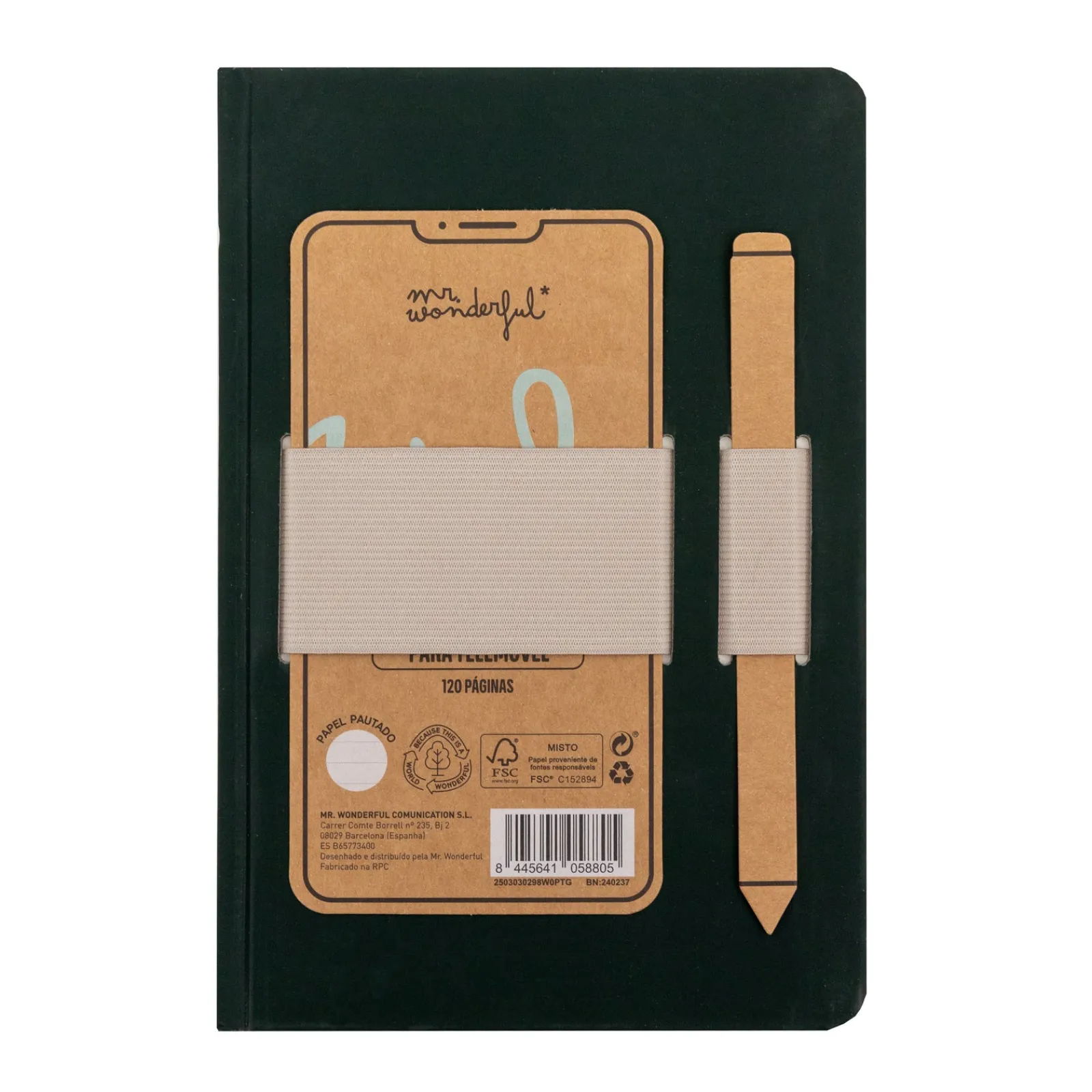 Outlet Mr. Wonderful Caderno A5 + Suporte Telemóvel e Caneta