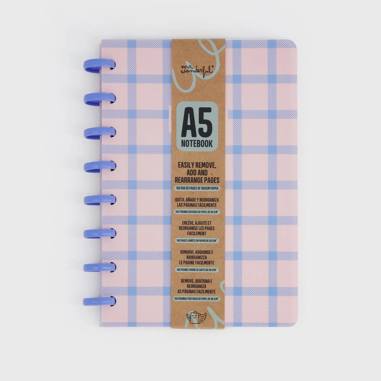 Clearance Mr. Wonderful Caderno A5 - Xadrez Azul e Rosa