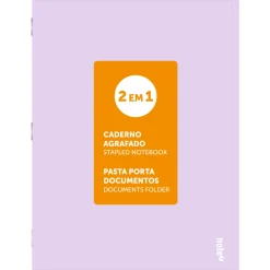 Note! Caderno Agrafado A4 48 Folhas Pautado 2Em1 Pastel