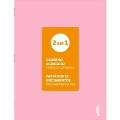 Note! Caderno Agrafado A4 48 Folhas Pautado 2Em1 Pastel