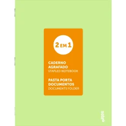 Note! Caderno Agrafado A4 48 Folhas Pautado 2Em1 Pastel