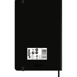 New Note! Caderno Agrafado A5 Capa Soft com Elástico Pautado Preto