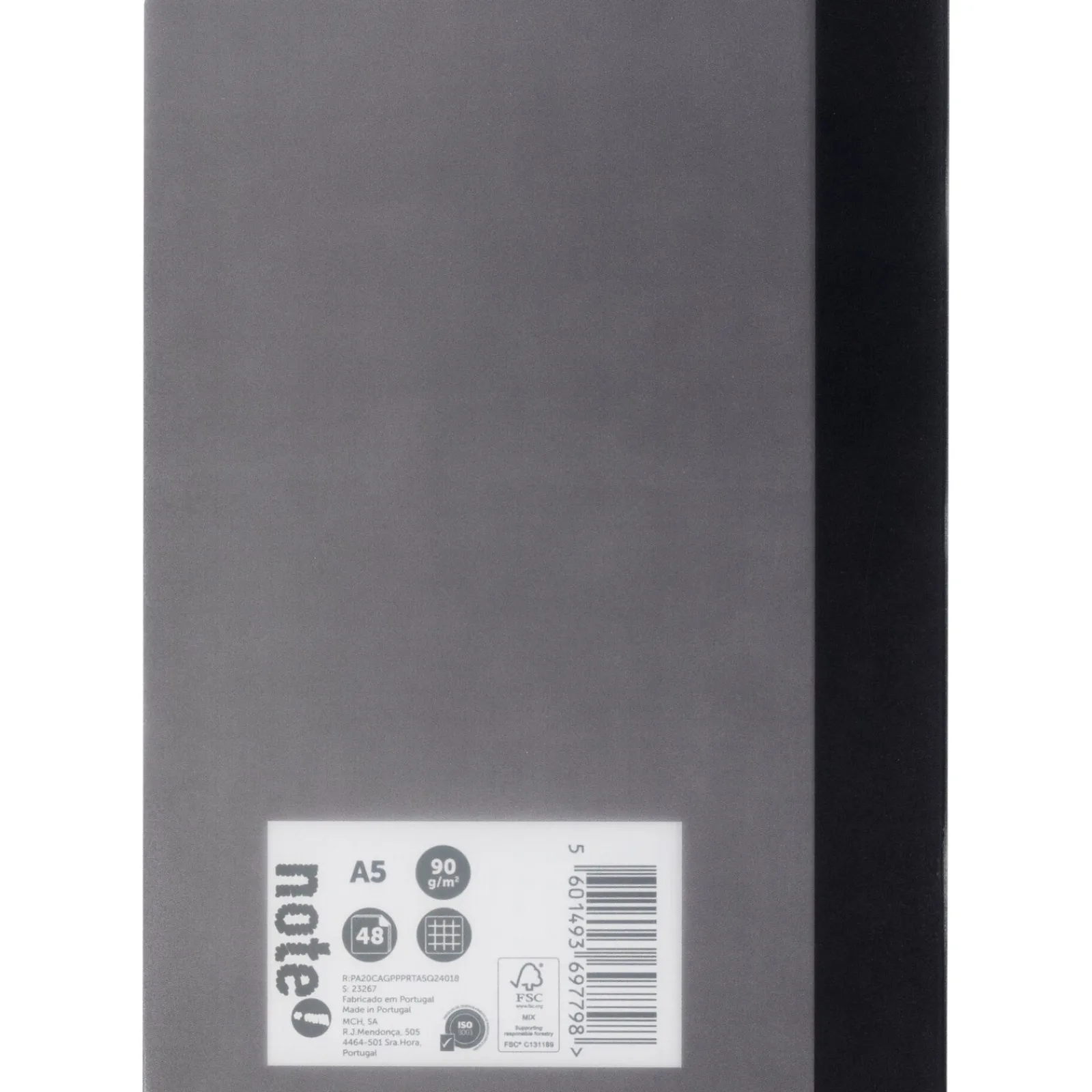 Note! Caderno Agrafado A5 Flex Pautado 48 Folhas 90g Quadriculado Preto