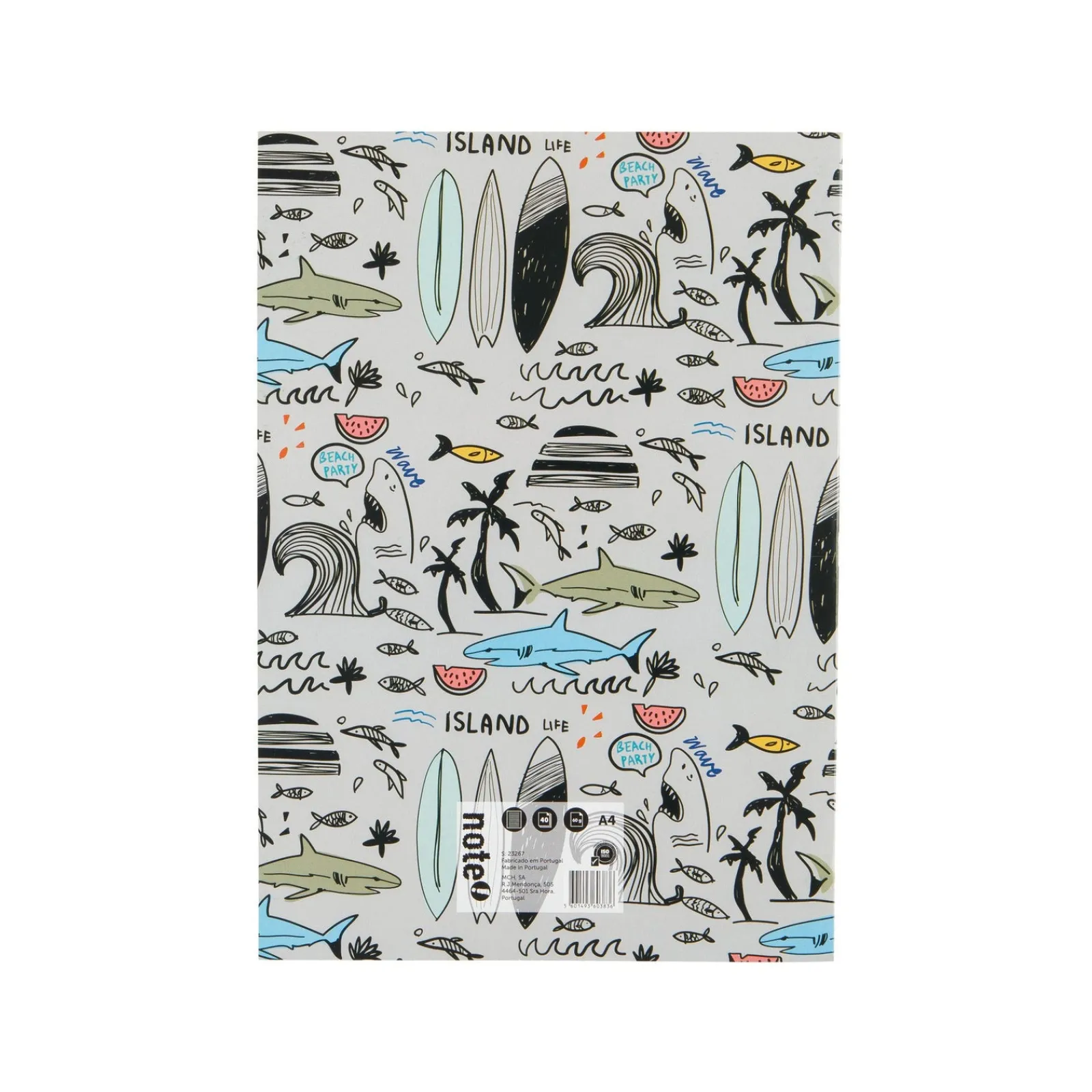 Sale Note! Caderno Agrafado A4 Preto 40 Folhas 60G Beach/Retro