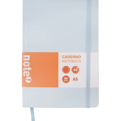 Note! Caderno Agrafado A5 Capa Dura Com Elástico Liso Pastel