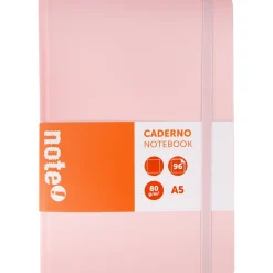 Note! Caderno Agrafado A5 Capa Dura Com Elástico Liso Pastel