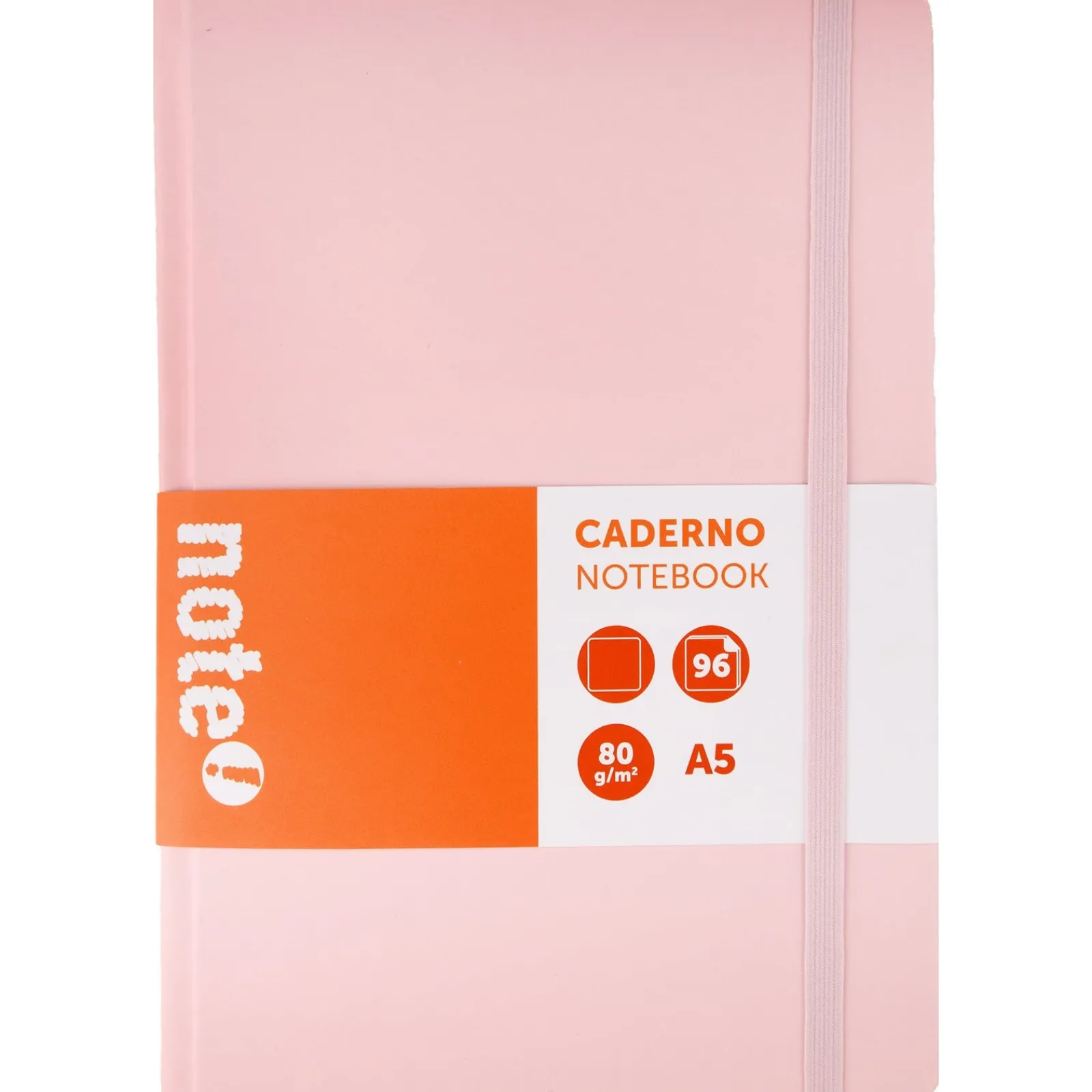 Note! Caderno Agrafado A5 Capa Dura Com Elástico Liso Pastel
