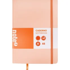 Note! Caderno Agrafado A5 Capa Dura Com Elástico Liso Pastel