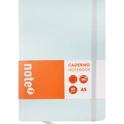 Note! Caderno Agrafado A5 Capa Dura Com Elástico Liso Pastel
