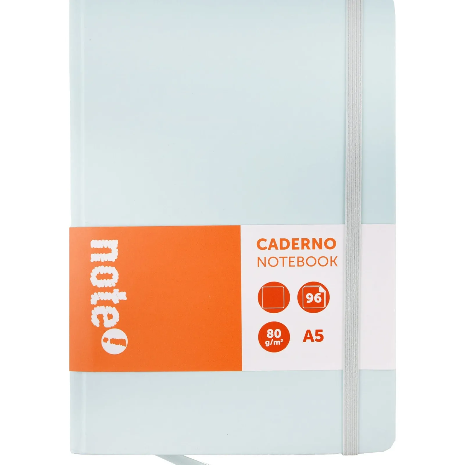 Note! Caderno Agrafado A5 Capa Dura Com Elástico Liso Pastel