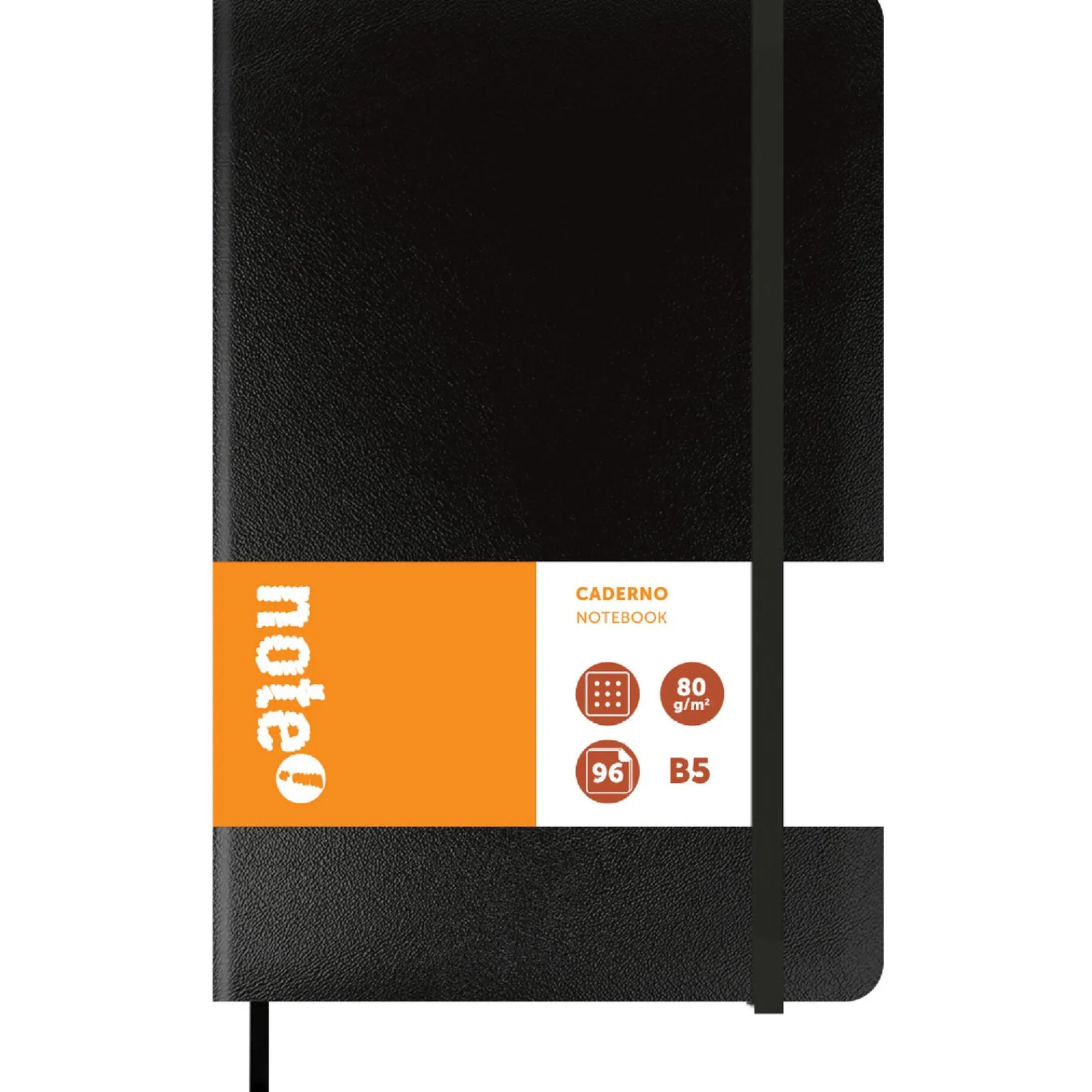 Clearance Note! Caderno Agrafado B5 Capa dura com Elástico Preto