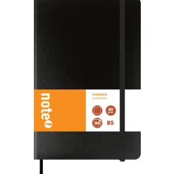 Discount Note! Caderno Agrafado B5 Capa dura com Elástico Liso Preto