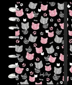 Hot Aurea Caderno De Discos A5 Pautado - Black Miau