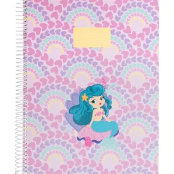 Note! Caderno Espiral A4 Capa Dura Pautado 100 Folhas Mermaid