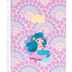 Note! Caderno Espiral A5 Capa Dura Pautado 100 Folhas Mermaid