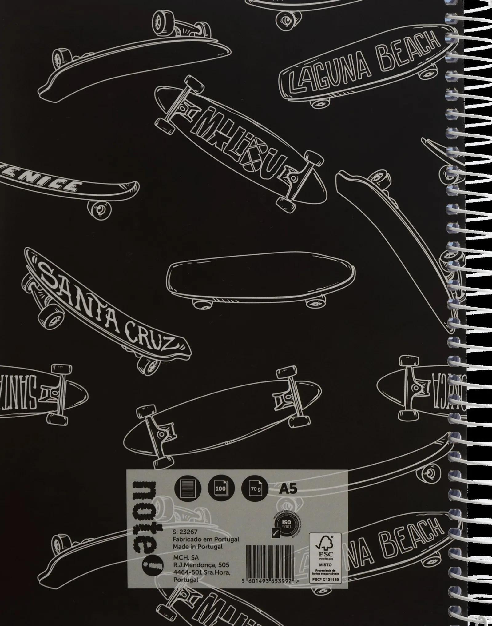 Note! Caderno Espiral A5 Capa Dura 100 Folhas Skate