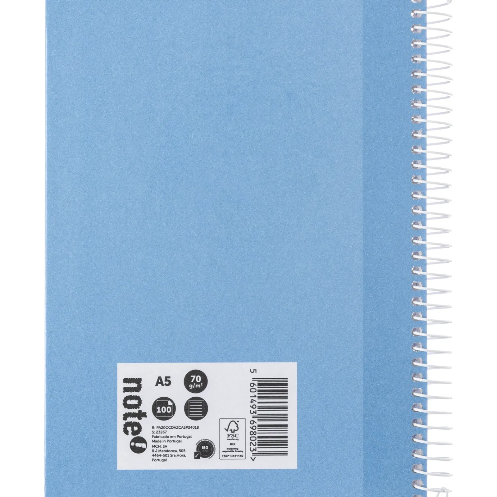 Outlet Note! Caderno Espiral A5 Capa Dura Pautado 100 Folhas Azul Claro