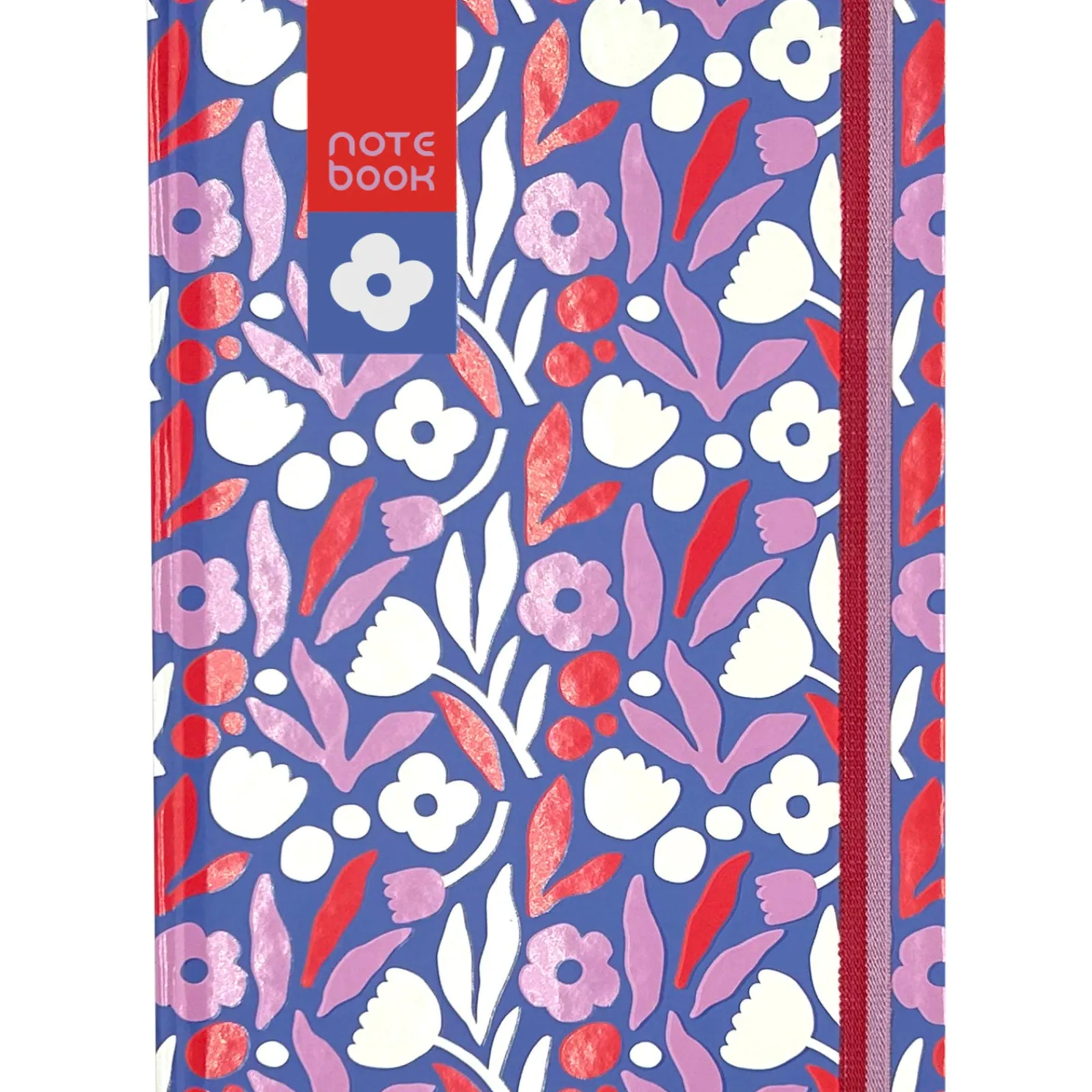 Note! Caderno Espiral A5 Capa Dura Liso 96F com Elast Flower