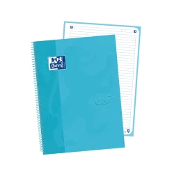 Oxford Caderno Espiral A4 Euro Touch Pautado 80 Folhas Azul Pastel