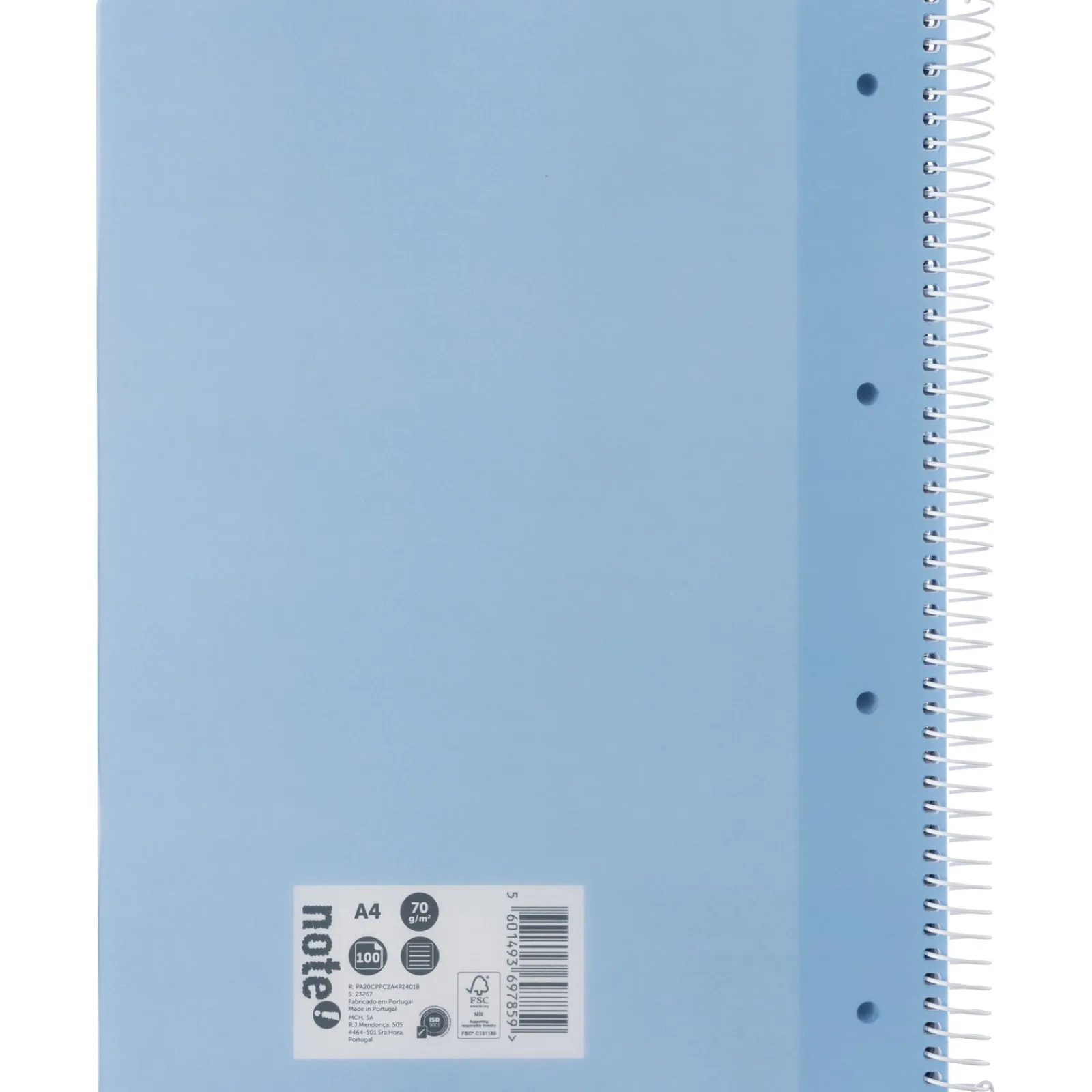 Outlet Note! Caderno Espiral A4 Pautado 100 Folhas 70g Azul Claro