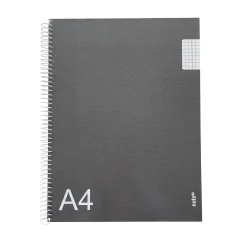 Note! Caderno Espiral A4 Quadriculado Preto Tecnoline