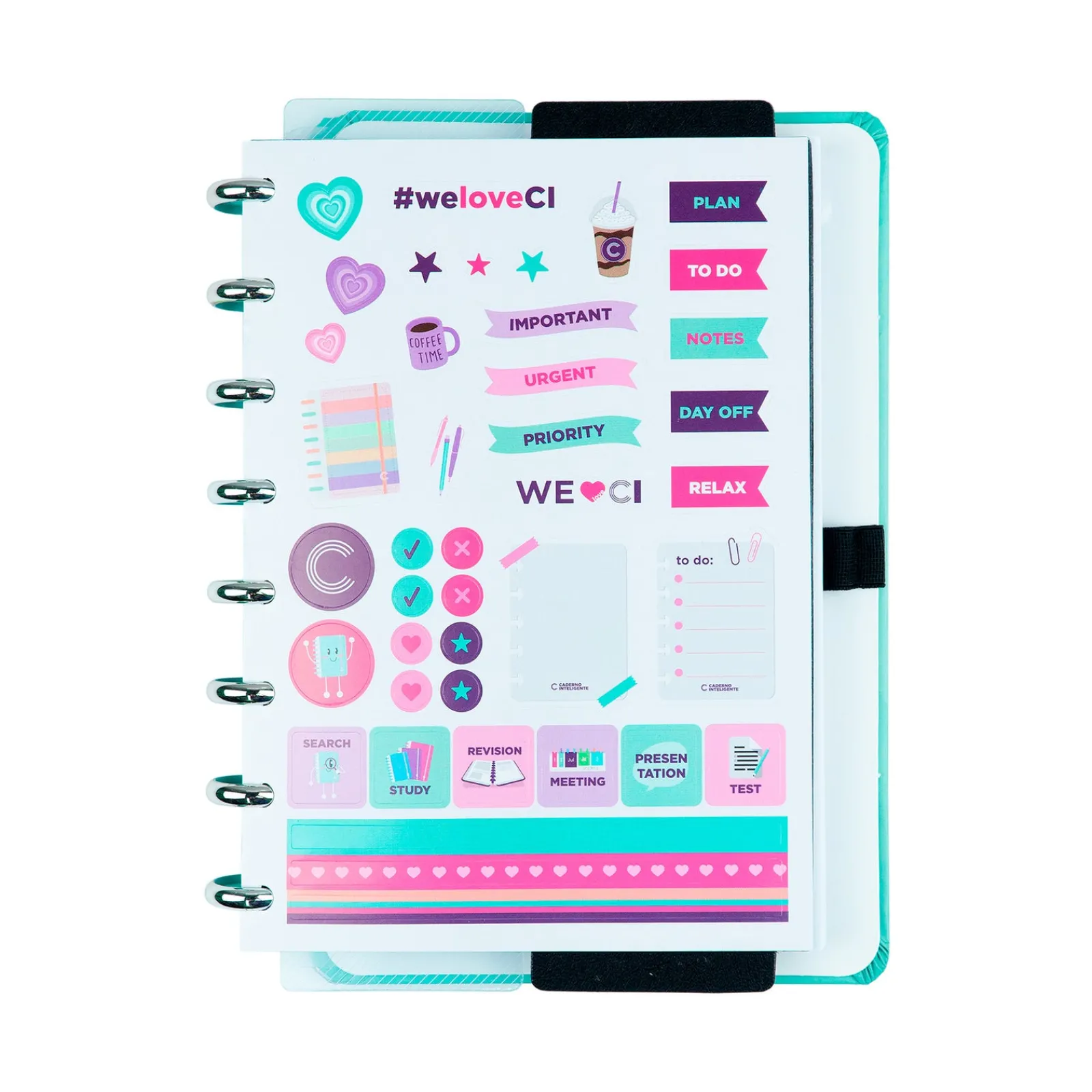 Caderno Inteligente A5 Azul Turquesa Love