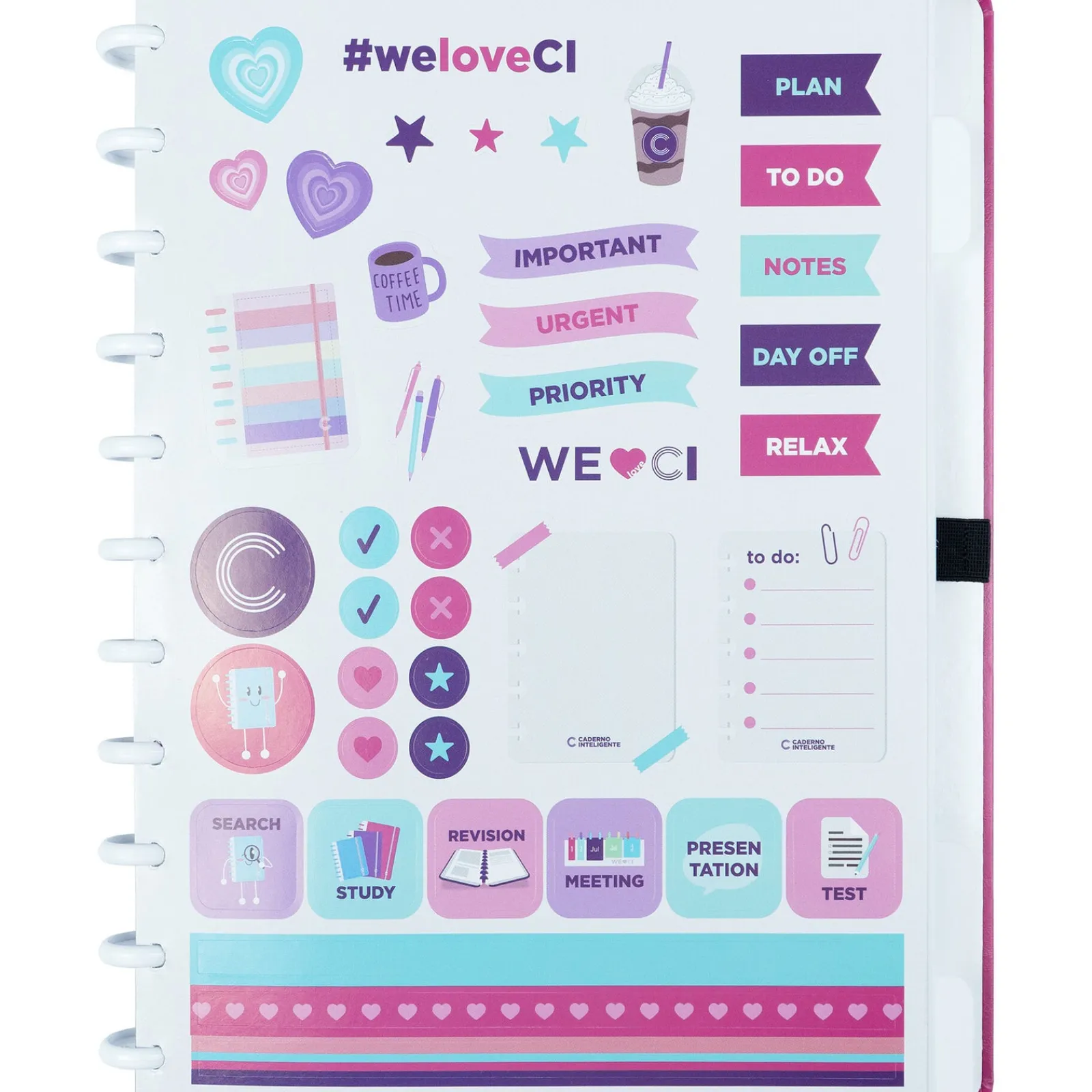 Caderno Inteligente Grande Premier Rosa CI