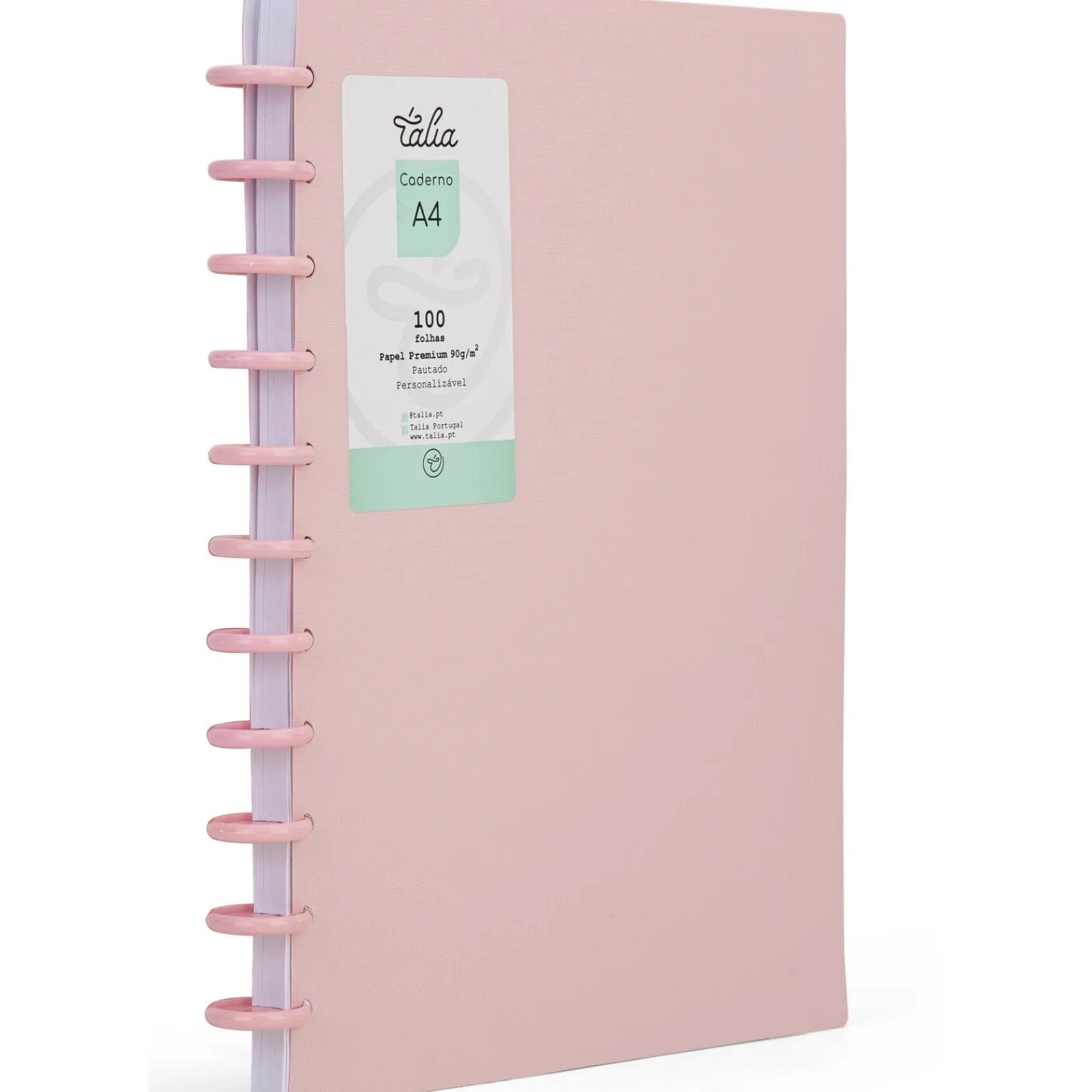 Clearance Talia Caderno Smart A4 Pautado 100 Folhas Rosa Pastel