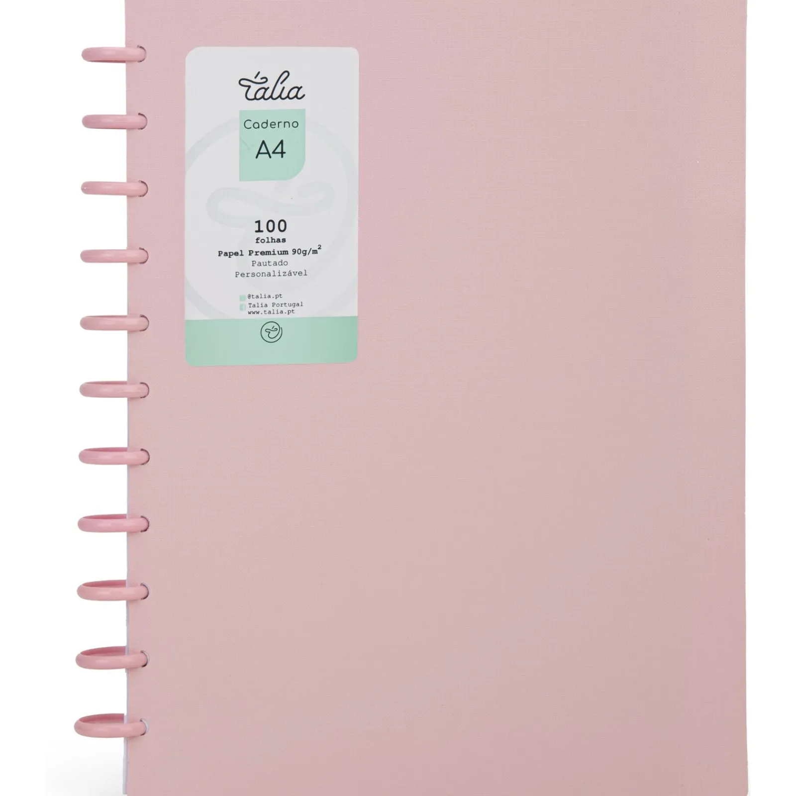 Clearance Talia Caderno Smart A4 Pautado 100 Folhas Rosa Pastel