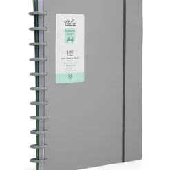 Talia Caderno Smart A4 com Elástico 100 Folhas Cinzento