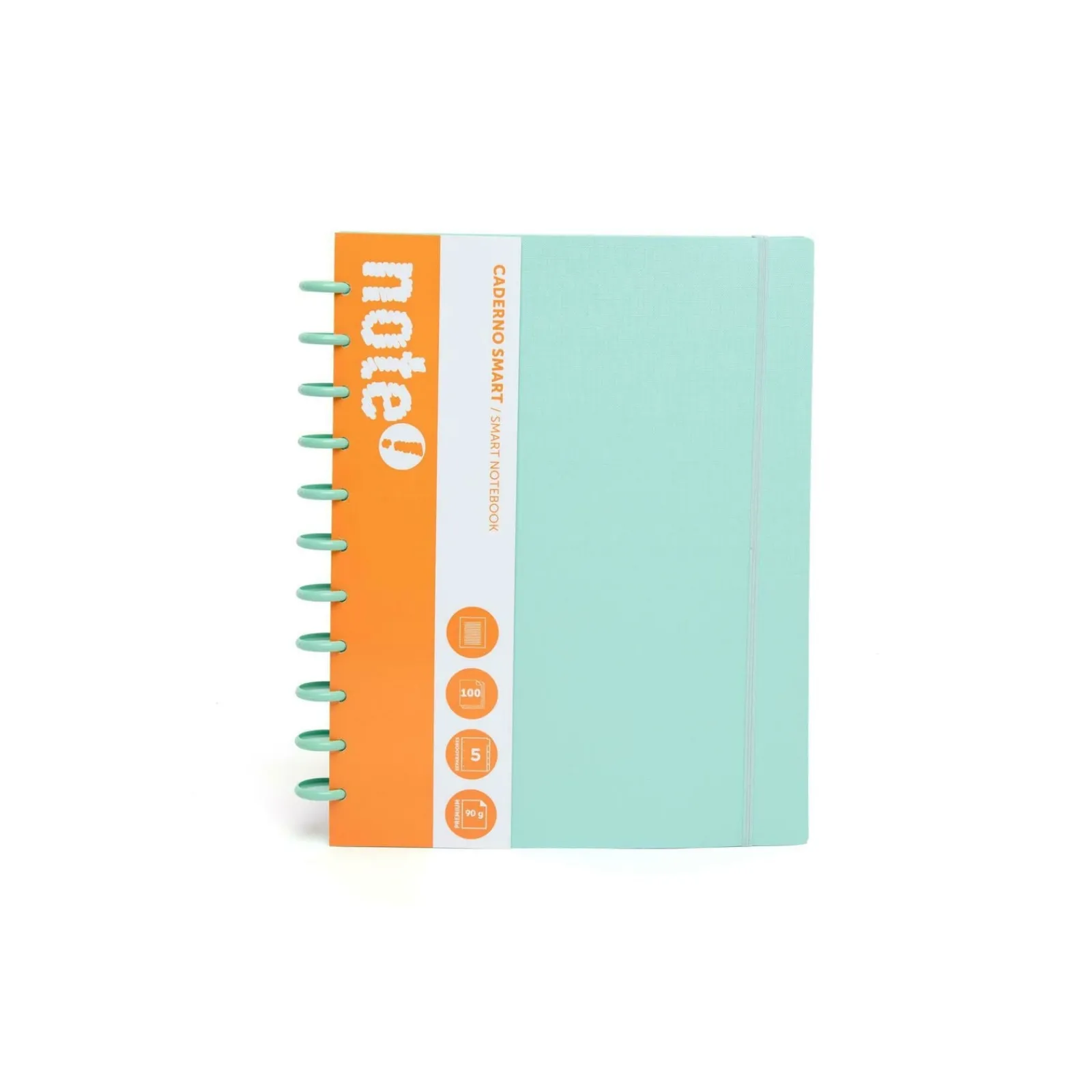 Online Note! Caderno Smart A4 com Elástico 100 Folhas Pautado Verde Pastel