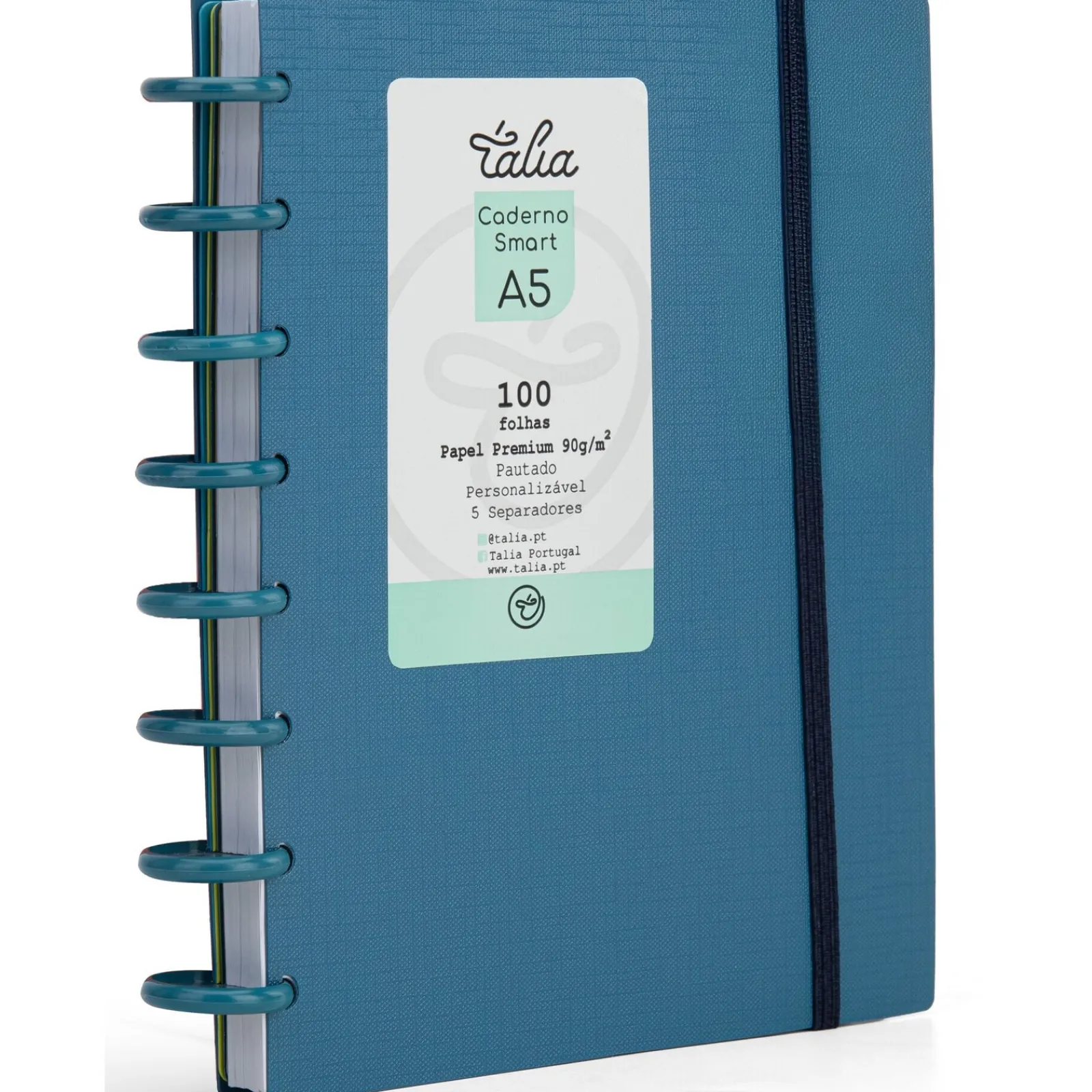 Clearance Talia Caderno Smart A5 com Elástico 100 Folhas Azul