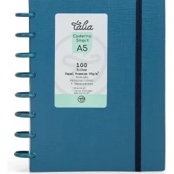 Clearance Talia Caderno Smart A5 com Elástico 100 Folhas Azul