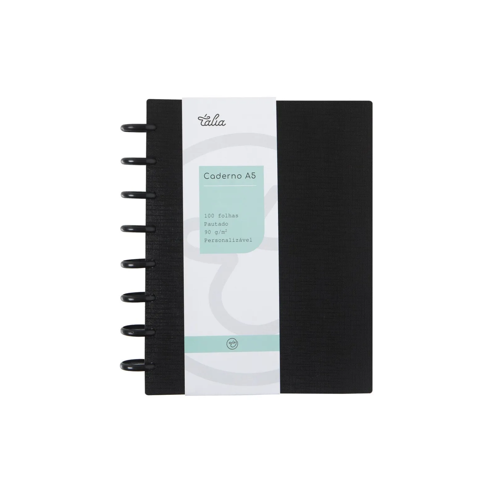 Sale Talia Caderno Smart A5 Pautado 100 folhas Preto